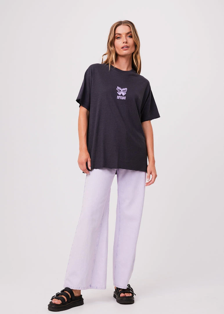 Afends Womens Little Dreamer - Hemp Oversized Graphic T-Shirt - Charcoal 3 Afends Womens Little Dreamer - Hemp Oversized Graphic T-Shirt - Charcoal