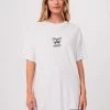Afends Womens Little Dreamer - Hemp Oversized Graphic T-Shirt - Off White Clothing