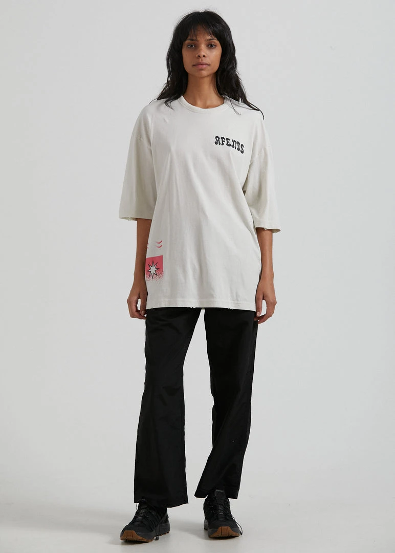 Afends Womens Shining - Recycled Oversized T-Shirt - Off White 3 Afends Womens Shining - Recycled Oversized T-Shirt - Off White