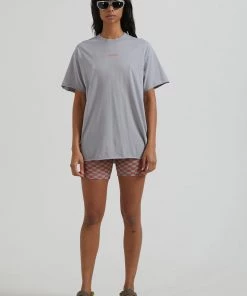 Afends Womens Carvings - Recycled Oversized T-Shirt - Grey