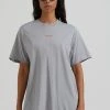 Afends Womens Carvings - Recycled Oversized T-Shirt - Grey