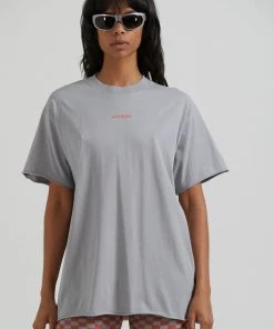 Afends Womens Carvings - Recycled Oversized T-Shirt - Grey