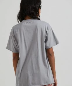 Afends Womens Carvings - Recycled Oversized T-Shirt - Grey