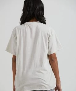 Afends Womens Carvings - Recycled Oversized T-Shirt - Off White Clothing
