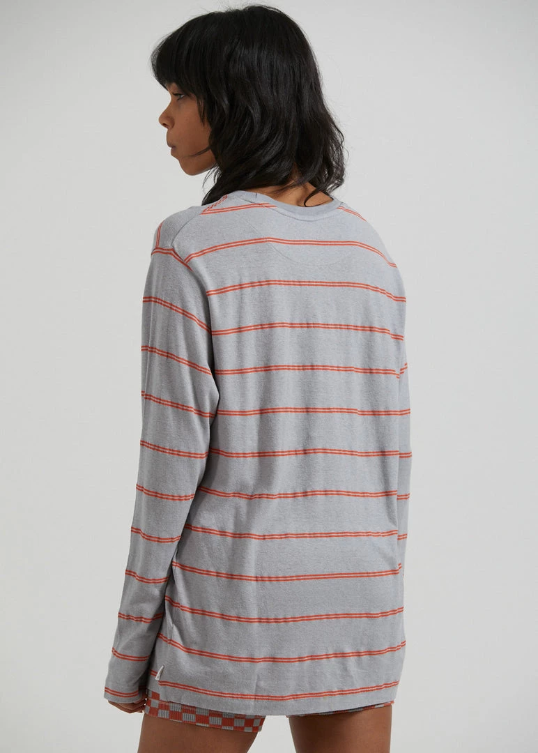 Clothing Afends Womens Interlude - Recycled Striped Long Sleeve T-Shirt - Grey 5 Clothing Afends Womens Interlude - Recycled Striped Long Sleeve T-Shirt - Grey