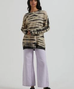 Afends Womens Glazing - Hemp Dyed Long Sleeve T-Shirt - Clay