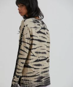 Afends Womens Glazing - Hemp Dyed Long Sleeve T-Shirt - Clay