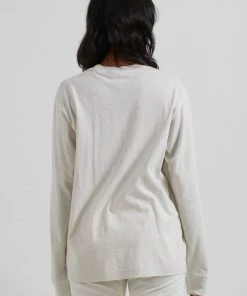 Afends Womens Anywhere - Recycled Long Sleeve Graphic T-Shirt - Off White Clothing