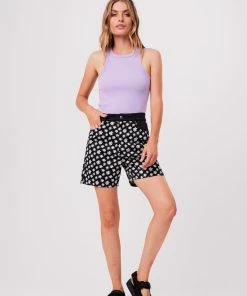 Clothing Afends Womens Pascale Shelby - Hemp High Waisted Shorts - Black 9 Clothing Afends Womens Pascale Shelby - Hemp High Waisted Shorts - Black