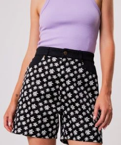 Clothing Afends Womens Pascale Shelby - Hemp High Waisted Shorts - Black