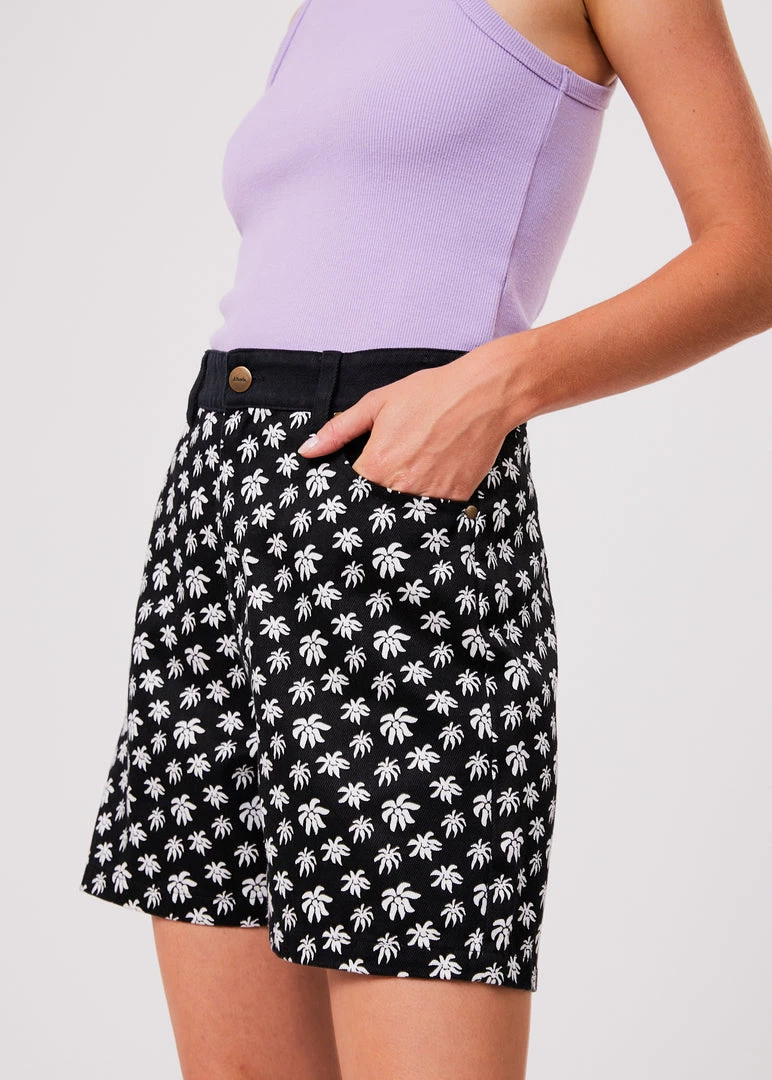Clothing Afends Womens Pascale Shelby - Hemp High Waisted Shorts - Black 3 Clothing Afends Womens Pascale Shelby - Hemp High Waisted Shorts - Black