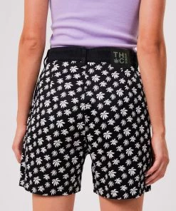 Clothing Afends Womens Pascale Shelby - Hemp High Waisted Shorts - Black 8 Clothing Afends Womens Pascale Shelby - Hemp High Waisted Shorts - Black