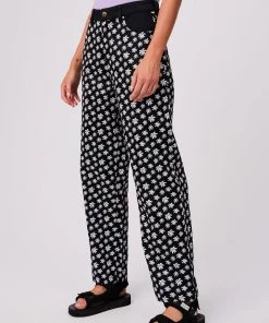 Afends Womens Pascale Shelby Long - Hemp Wide Leg Pants - Black