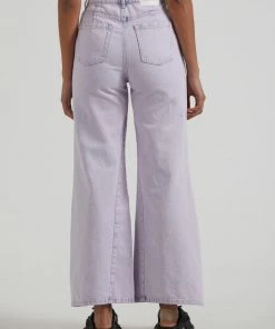 Clothing Afends Womens Gigi - Hemp Denim Flared Leg Jeans - Vintage Orchid