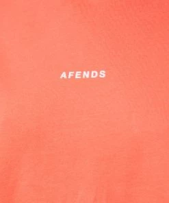 Clothing Afends Womens Carvings - Recycled Slouchy Crew Neck Jumper - Coral