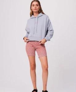 Clothing Afends Womens Carvings - Recycled Cropped Hoodie - Grey