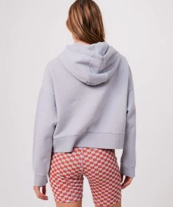 Clothing Afends Womens Carvings - Recycled Cropped Hoodie - Grey