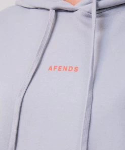 Clothing Afends Womens Carvings - Recycled Cropped Hoodie - Grey