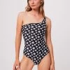 Afends Womens Pascale - Recycled One Shoulder Swimsuit - Black