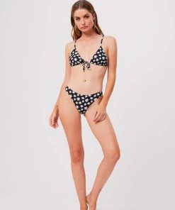Afends Womens Pascale - Recycled Bikini Bottoms - Black Clothing