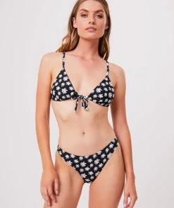 Afends Womens Pascale - Recycled Bikini Bottoms - Black Clothing
