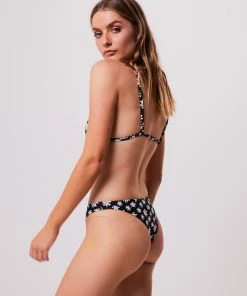 Afends Womens Pascale - Recycled Bikini Bottoms - Black Clothing