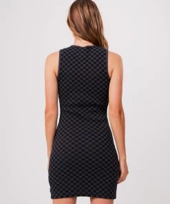 Clothing Afends Womens Operator - Recycled Ribbed Dress - Black