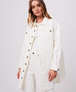 Afends Womens Tori - Organic Denim Dress - Off White