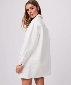 Afends Womens Tori - Organic Denim Dress - Off White