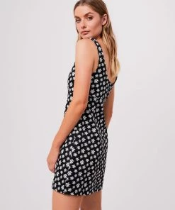 Afends Womens Pascale - Hemp Mini Dress - Black Clothing