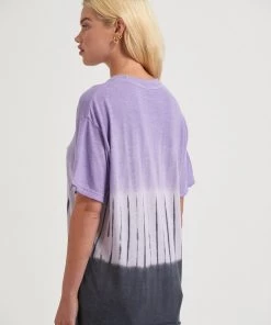 Clothing Afends Womens Moonshadow - Hemp Washed Oversized T-Shirt - Plum