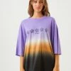 Afends Womens Fixative - Hemp Oversized T-Shirt - Plum