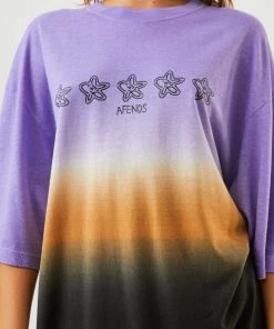 Afends Womens Fixative - Hemp Oversized T-Shirt - Plum