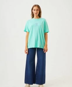 Clothing Afends Womens Paradoxic - Hemp Oversized Graphic T-Shirt - Mint