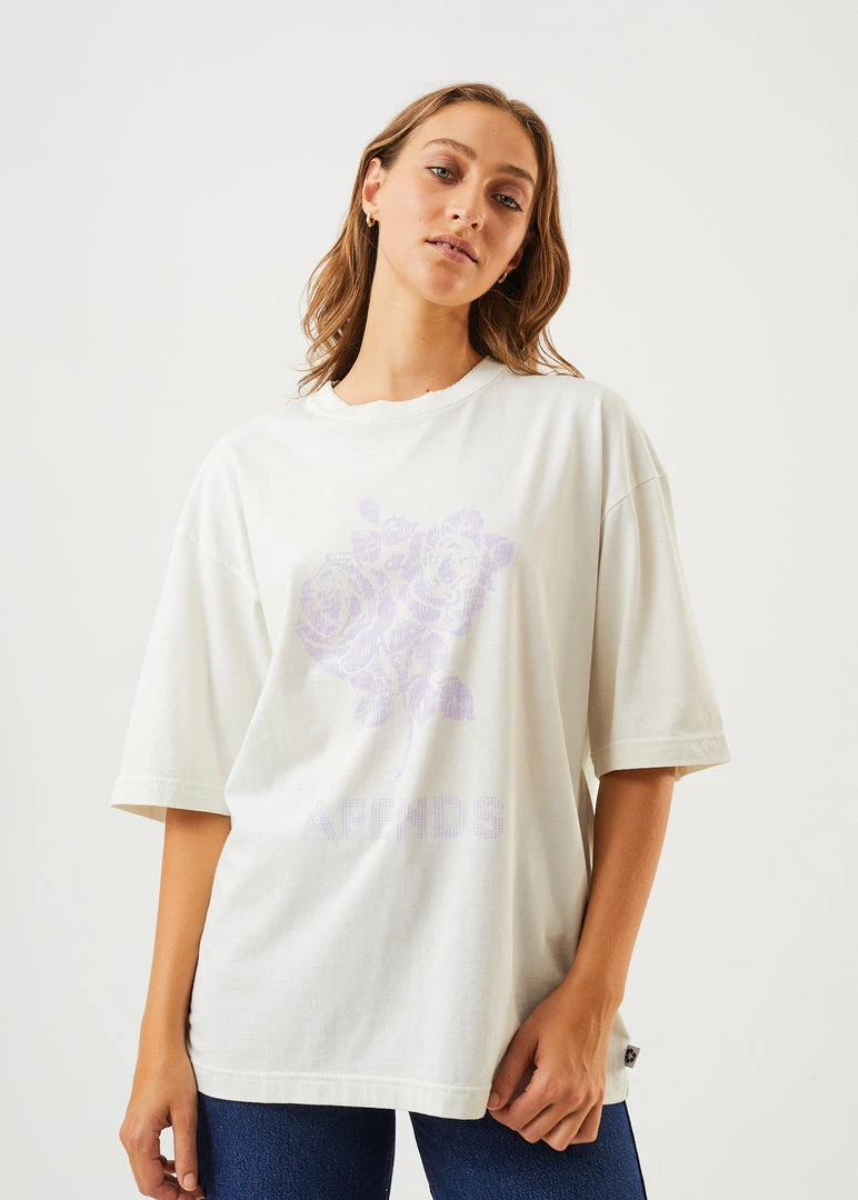 Afends Womens Solvie - Recycled Oversized Graphic T-Shirt - Off White 1 Afends Womens Solvie - Recycled Oversized Graphic T-Shirt - Off White