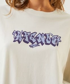 Clothing Afends Womens Tracks - Recycled Oversized T-Shirt - Off White