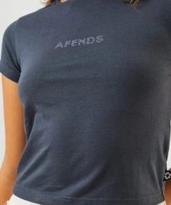 Afends Womens Dua - Recycled Baby T-Shirt - Charcoal