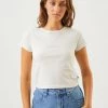 Afends Womens Dua - Recycled Baby T-Shirt - Off White Clothing