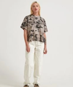 Afends Womens Real Time - Organic Weighted T-Shirt - Bone 6 Afends Womens Real Time - Organic Weighted T-Shirt - Bone