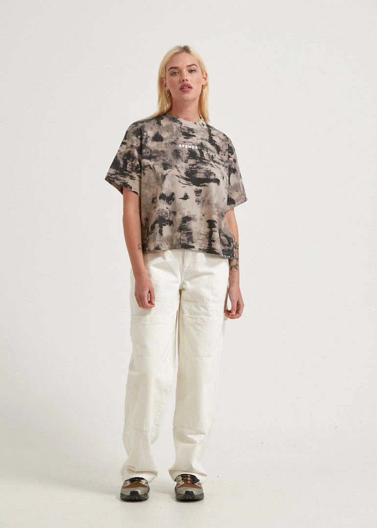 Afends Womens Real Time - Organic Weighted T-Shirt - Bone 3 Afends Womens Real Time - Organic Weighted T-Shirt - Bone