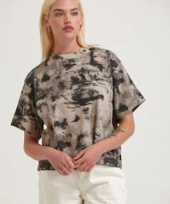 Afends Womens Real Time - Organic Weighted T-Shirt - Bone