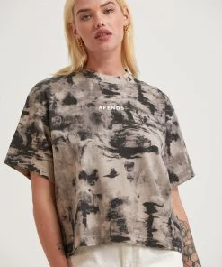 Afends Womens Real Time - Organic Weighted T-Shirt - Bone