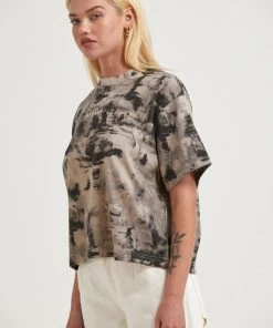 Afends Womens Real Time - Organic Weighted T-Shirt - Bone 7 Afends Womens Real Time - Organic Weighted T-Shirt - Bone