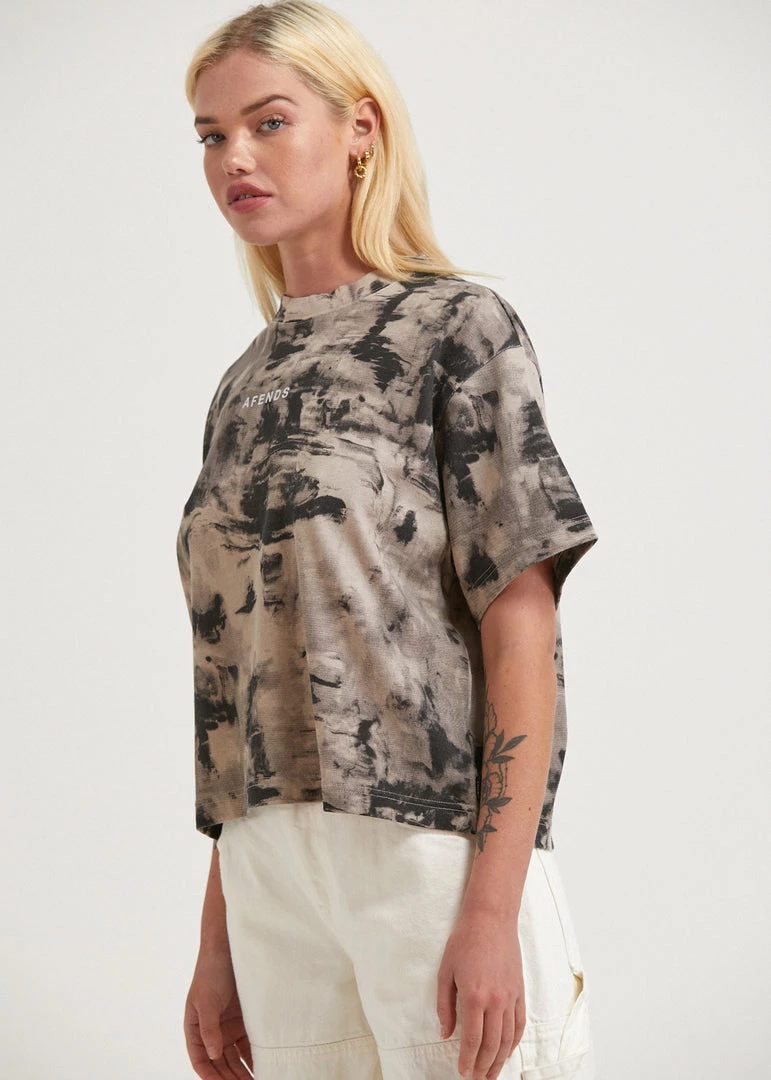 Afends Womens Real Time - Organic Weighted T-Shirt - Bone 4 Afends Womens Real Time - Organic Weighted T-Shirt - Bone