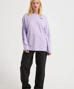 Afends Womens Tracks - Recycled Long Sleeve Graphic T-Shirt - Tulip