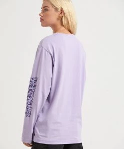 Afends Womens Tracks - Recycled Long Sleeve Graphic T-Shirt - Tulip