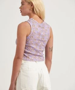 Afends Womens Digital Daisy - Recycled Ribbed Tank - Tulip Clothing