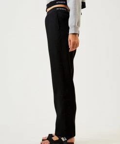 Afends Womens Homebase - Hemp Sweat Pants - Black EVERYDAY ESSENTIALS