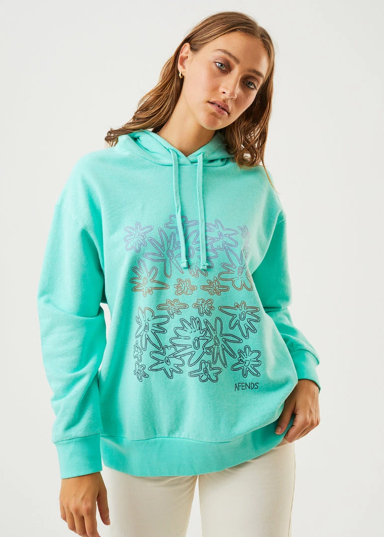 Afends Womens Ava - Hemp Graphic Hoodie - Mint Clothing 1 Afends Womens Ava - Hemp Graphic Hoodie - Mint Clothing