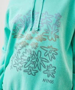 Afends Womens Ava - Hemp Graphic Hoodie - Mint Clothing